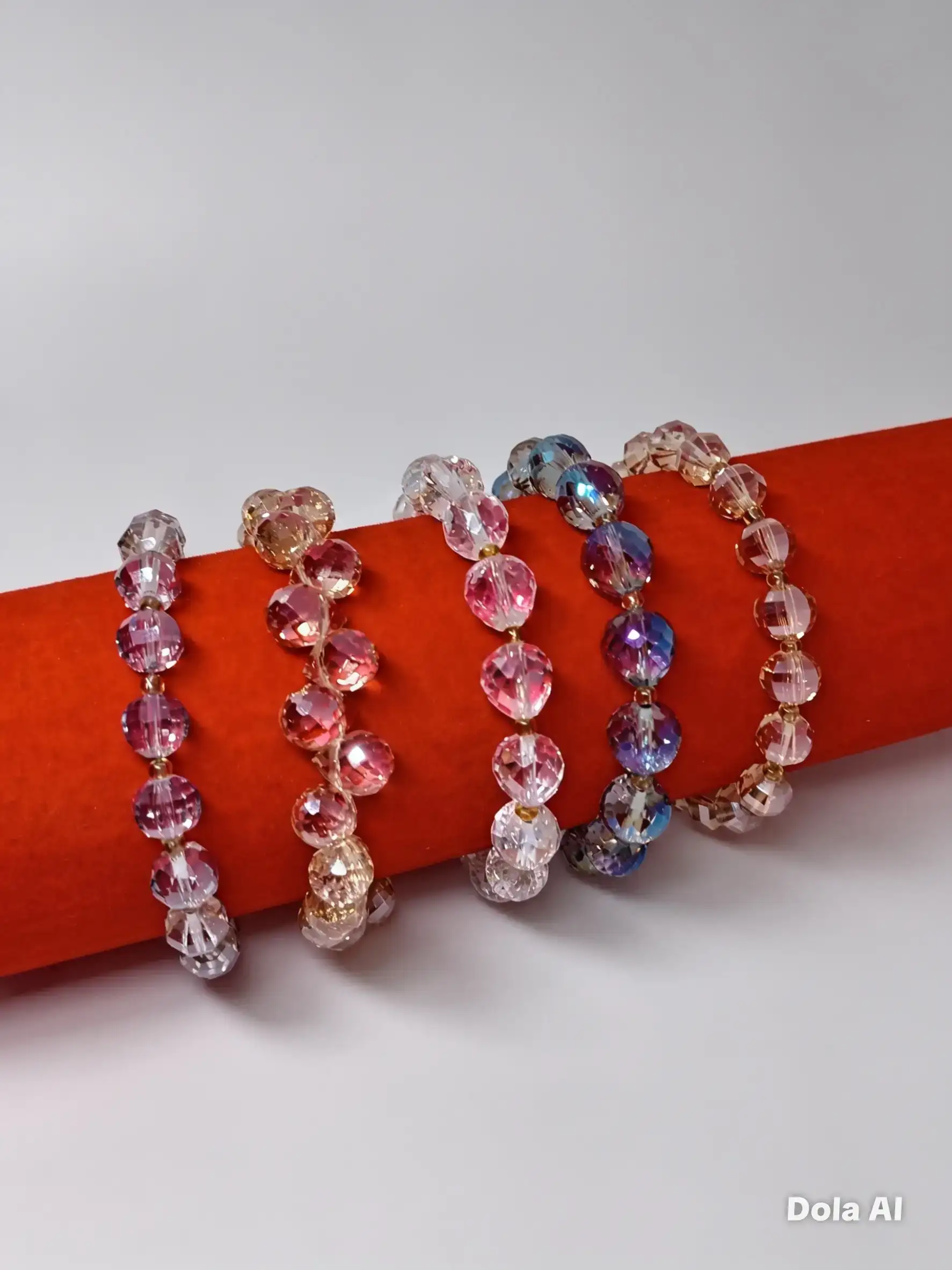 Pulseras de cristal cortado transparente
