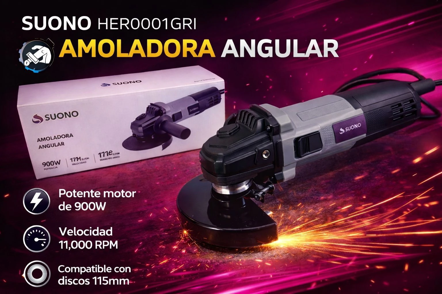 AMOLADORA ANGULAR 900w *