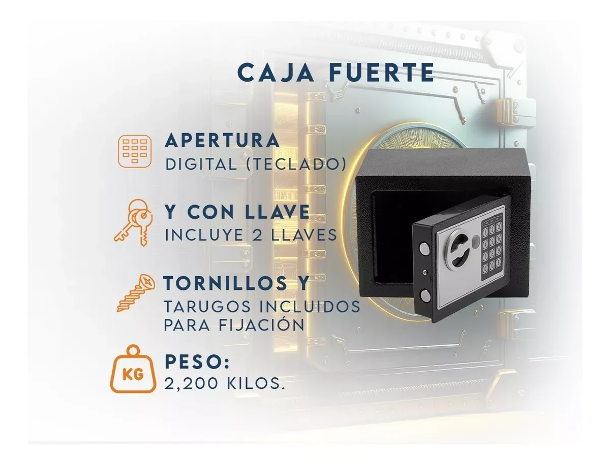 Caja Fuerte Seguridad Digital-electronica 23x17x17cm CF001 BLACK