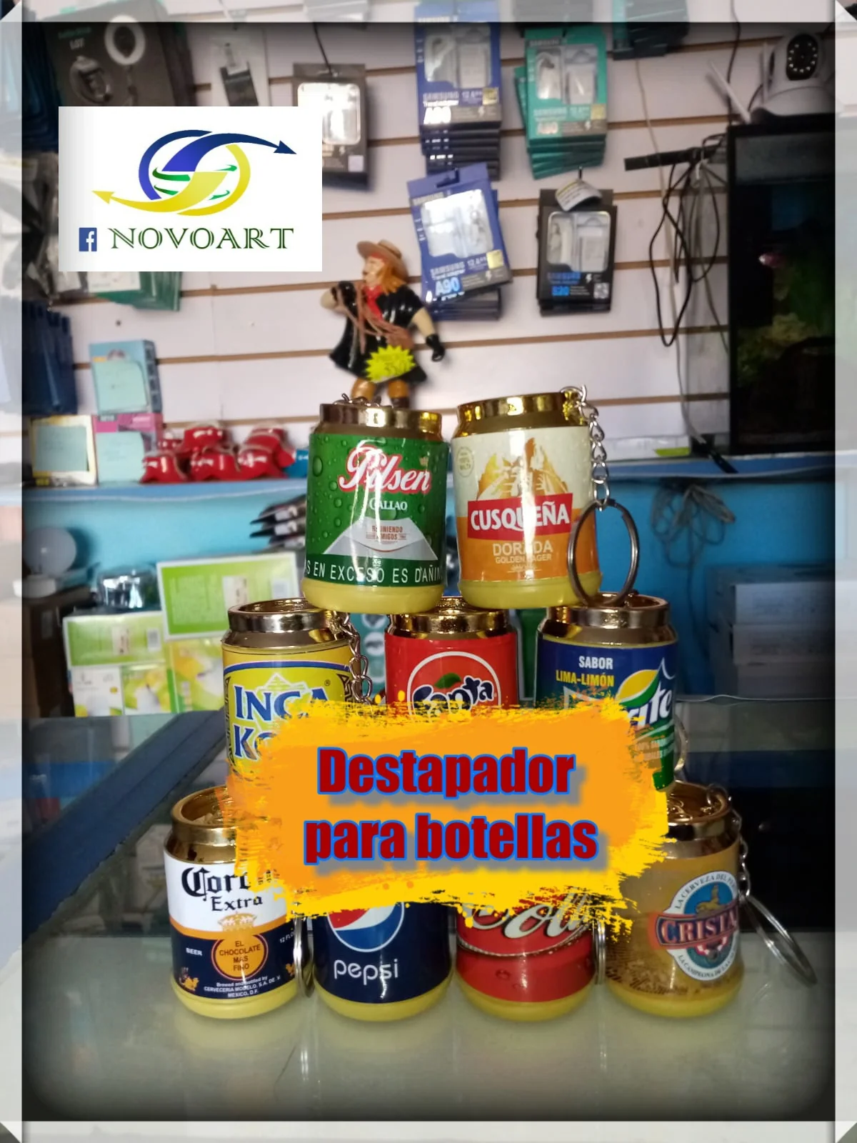 Destapador llavero forma cilindro pequeño 