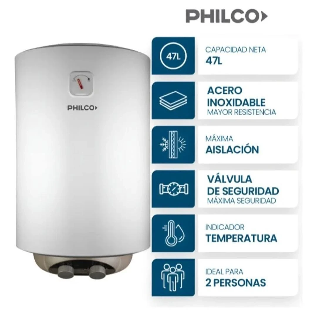 TERMOTANQUE ELECTRICO PHILCO 47 LTS CARGA INFERIOR ‼️SOLO POR PEDIDOS‼️ 2