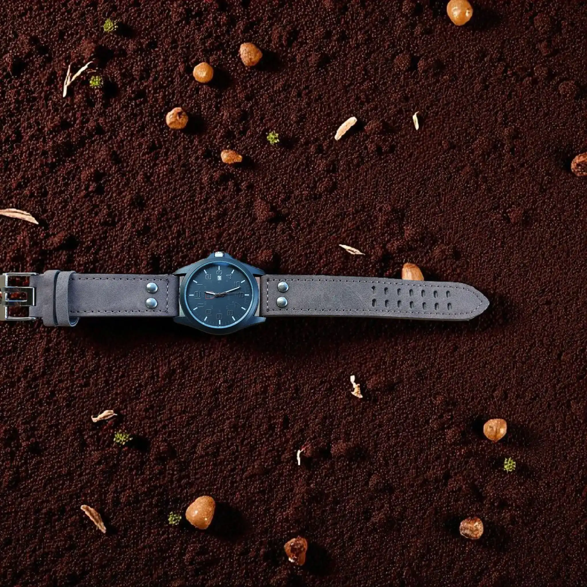 Reloj Masculino redondo café 