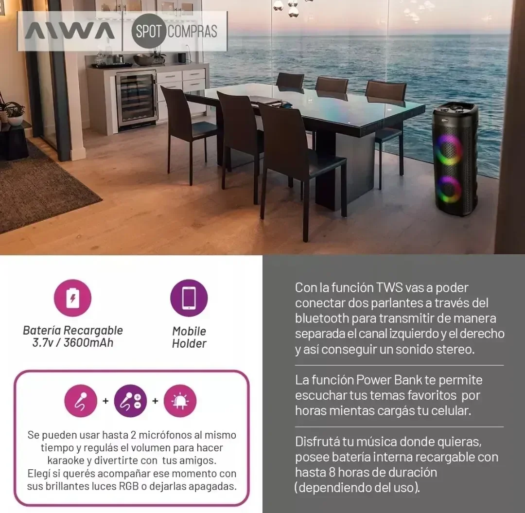 PARLANTE AIWA	AW- T2044  4