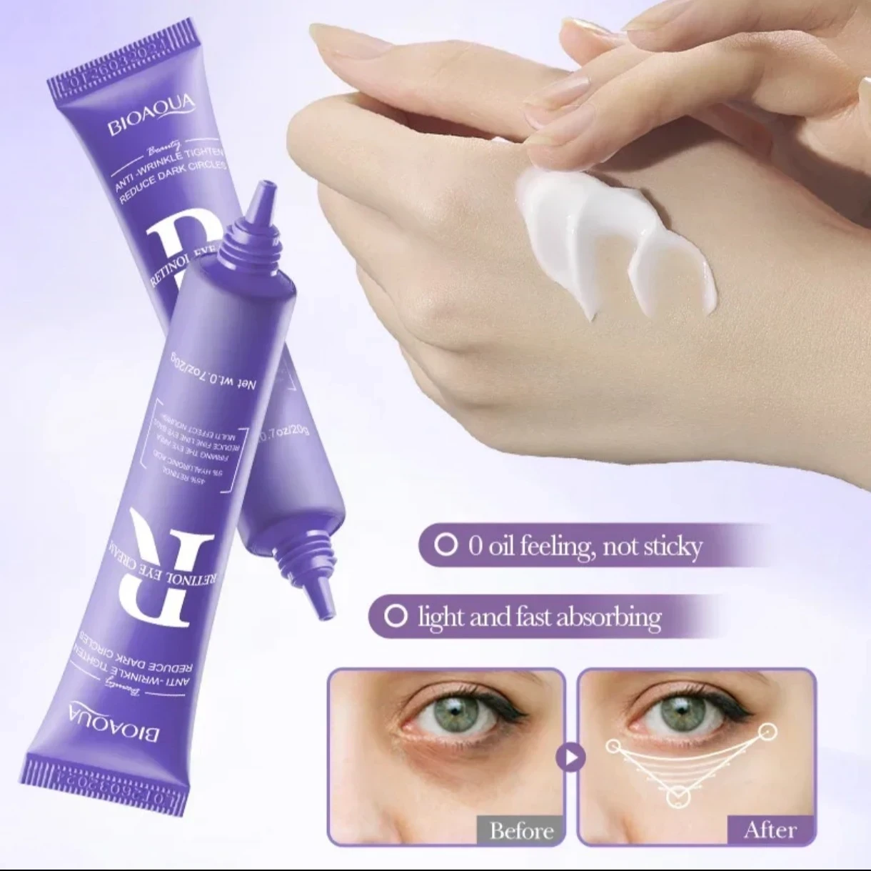 Crema de Ojos con Retinol BIOAQUA 🥰🌸 5