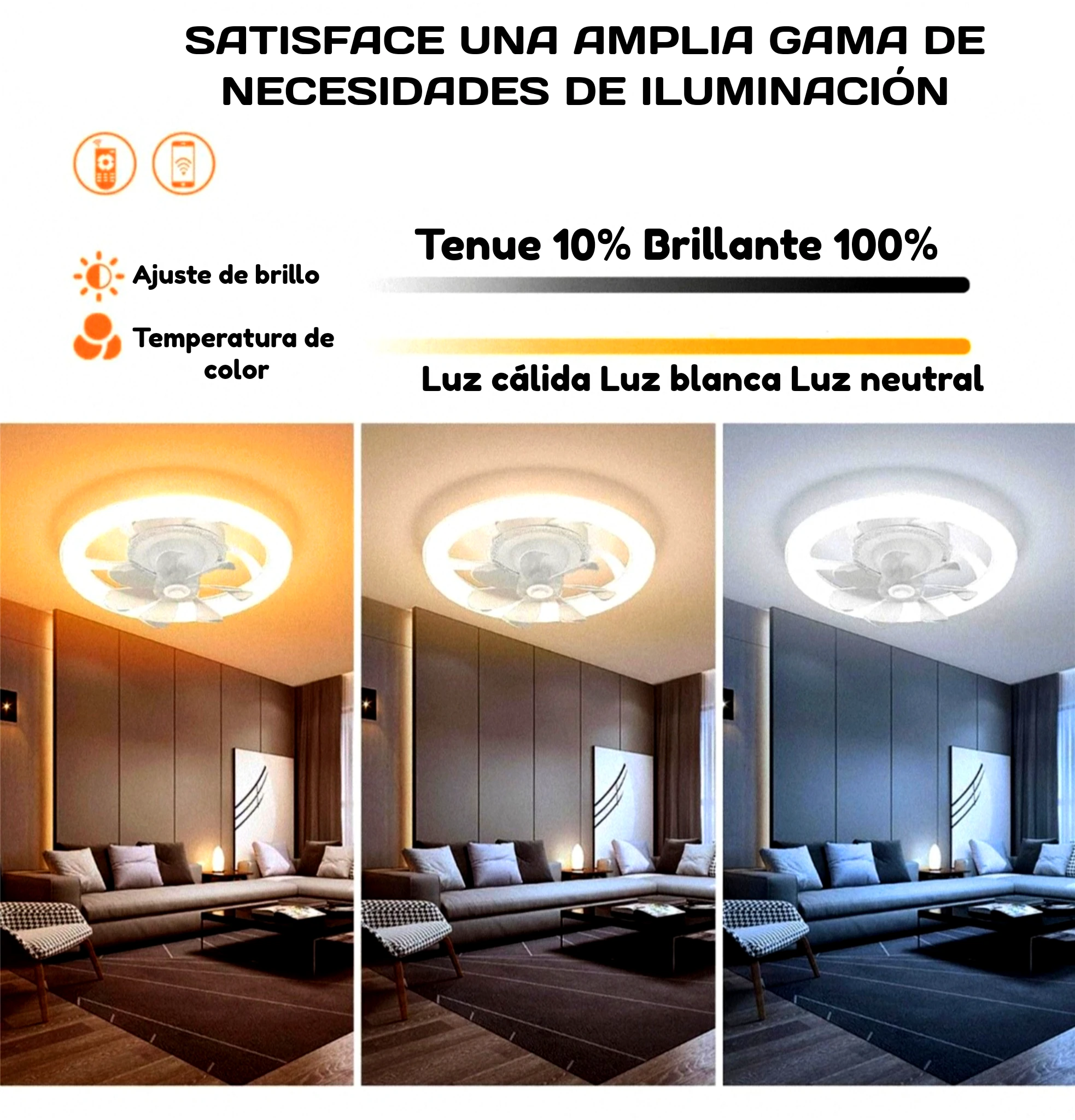 LÁMPARA VENTILADOR LED ROTACIÓN 360°  9