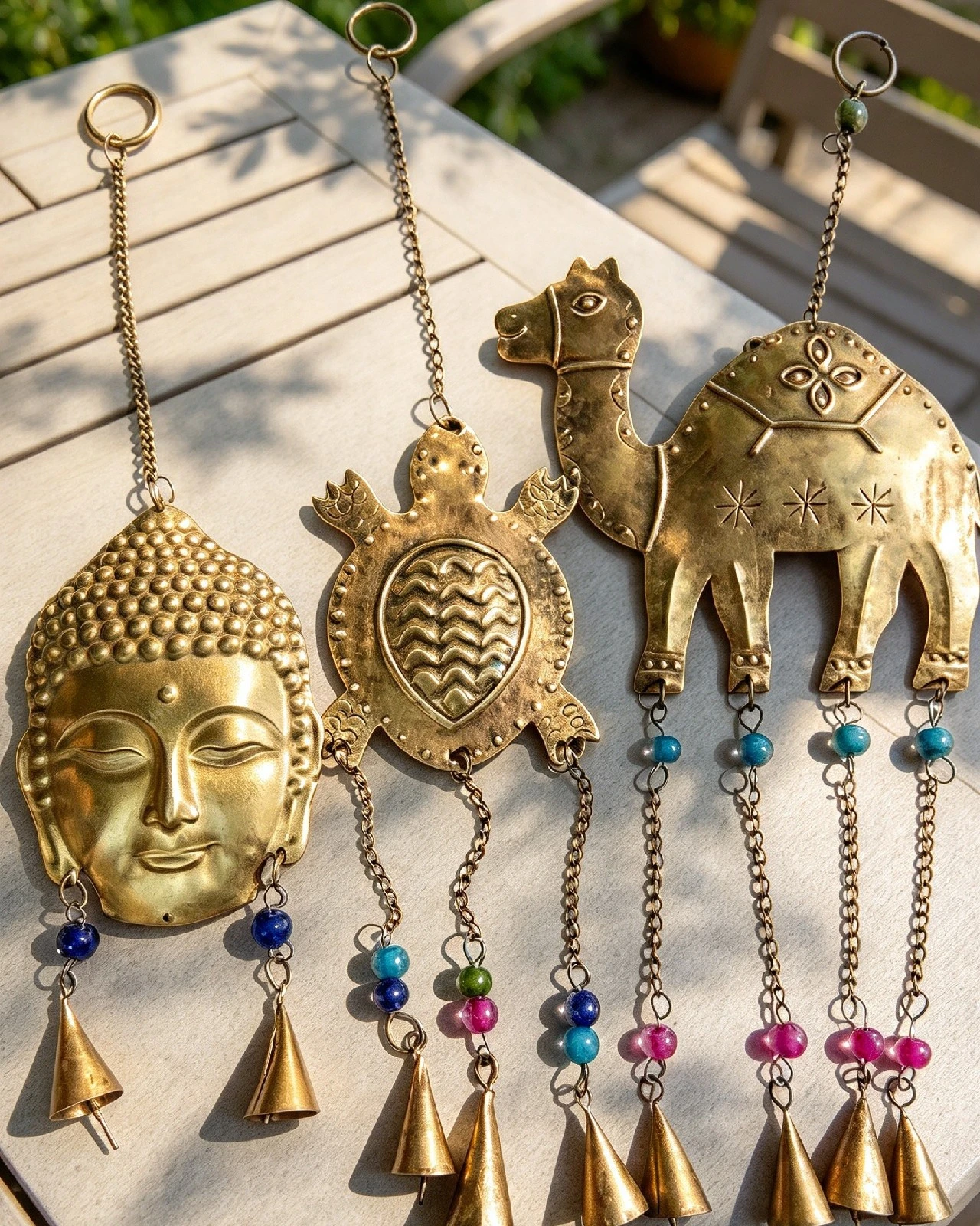 LIQUIDACIÓN Lote 3 colgantes metálicos de India 