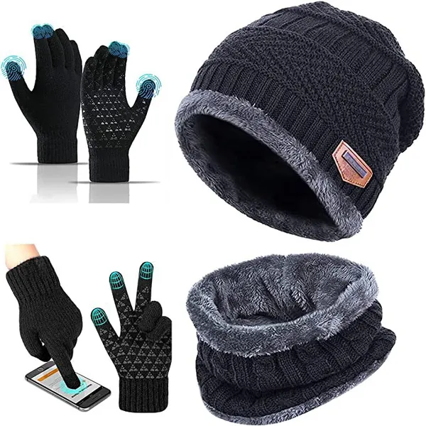 Gorras, bufandas y guantes.