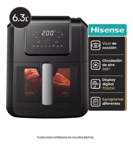 Freidora de Aire HISENSE  6.3Lts. 1300W H06AFBK