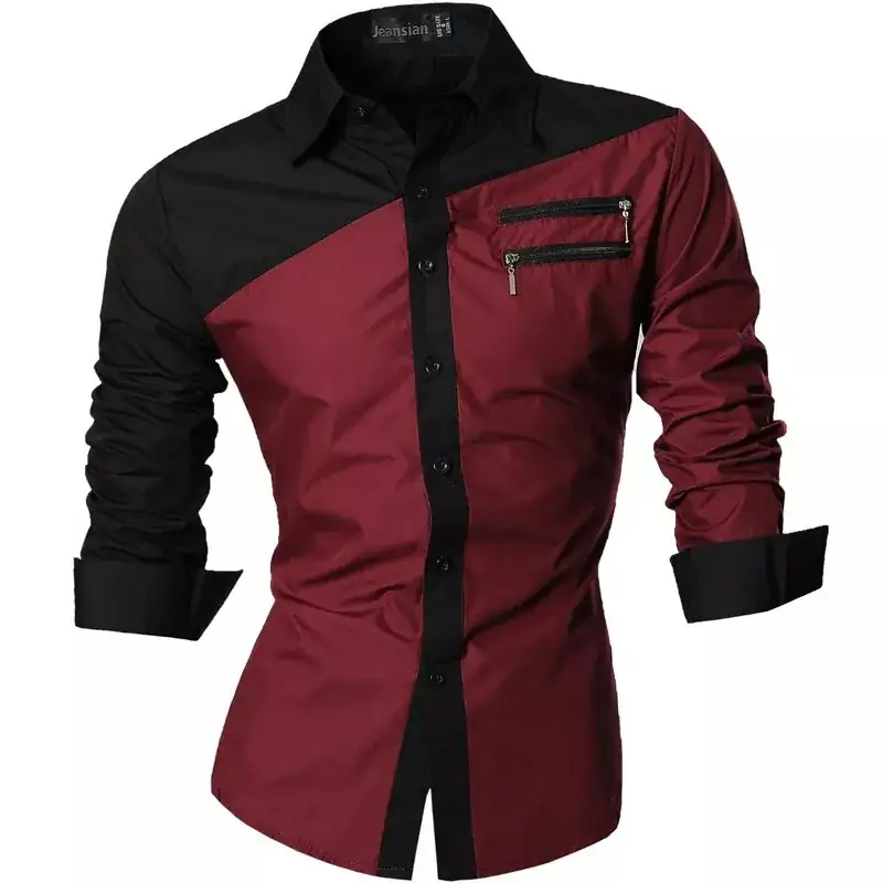 Jeansian-camisas de vestir informales para hombre 2