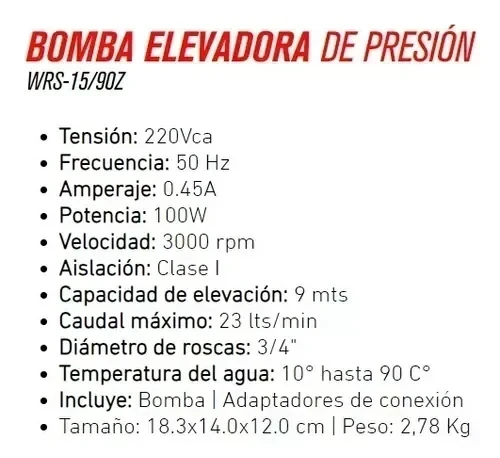 Bomba OMAHA Presurizadora Elevadora De Presión 2