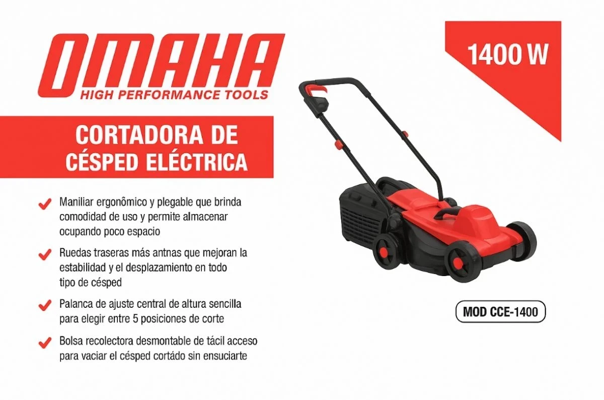 CORTADORA DE PASTO OMAHA 1400W
