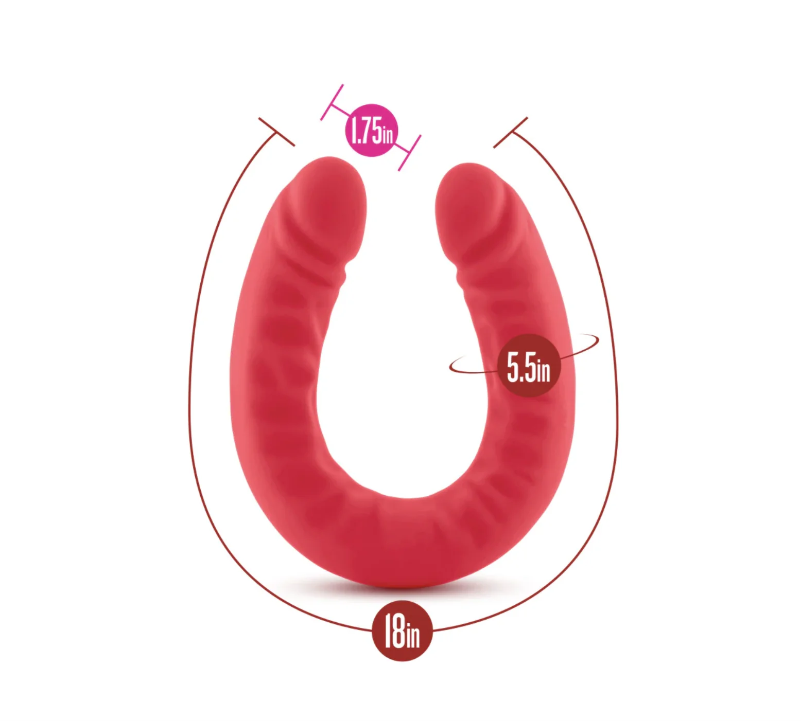 Silicone Double Headed Dildo 18″ Blush Novelties Cerise 2