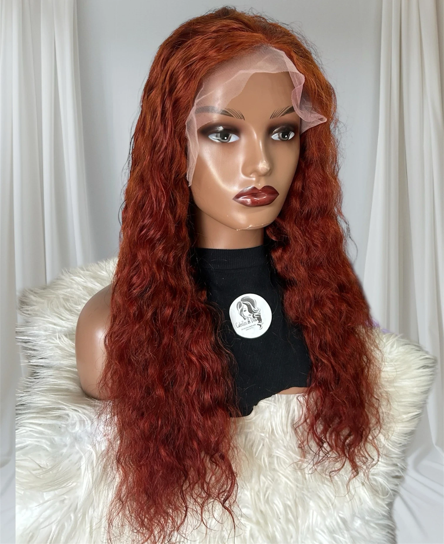 Peluca rizada de cabello humano 26 pulgadas, frontal lace 13x4 180% densidad  4