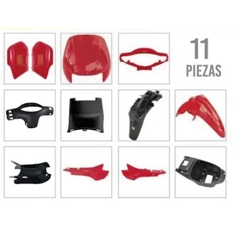 KIT PLASTICO SMASH ROJ/NEG 11PCS [VC] -45725