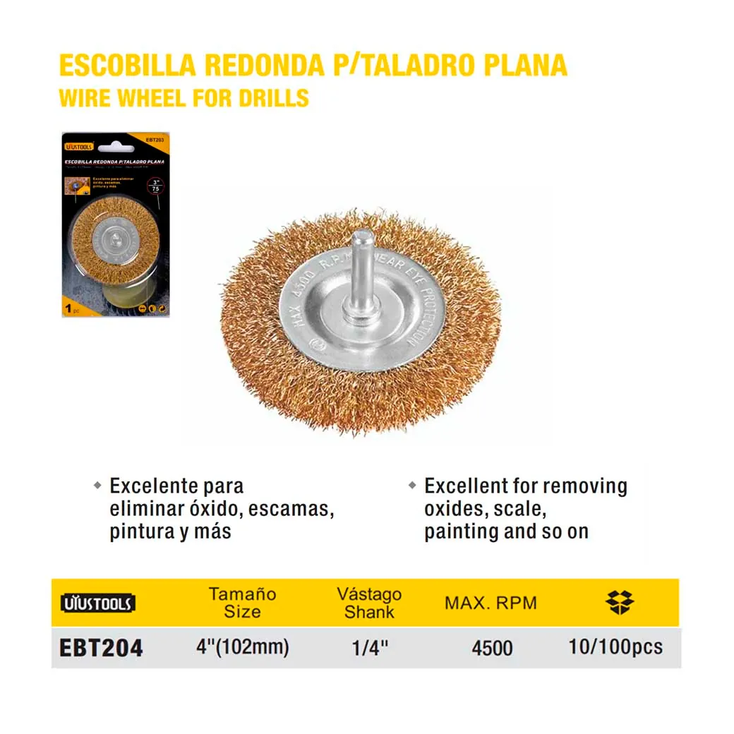 ESCOBILLA REDO PLA P/taladro UYUST 4" 