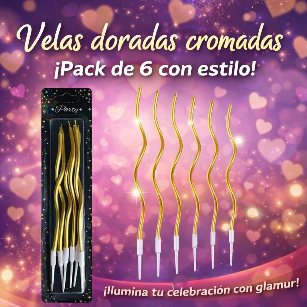 VELA DE CUMPLEAÑOS ONDA (PAQUETE 12 PIEZAS)