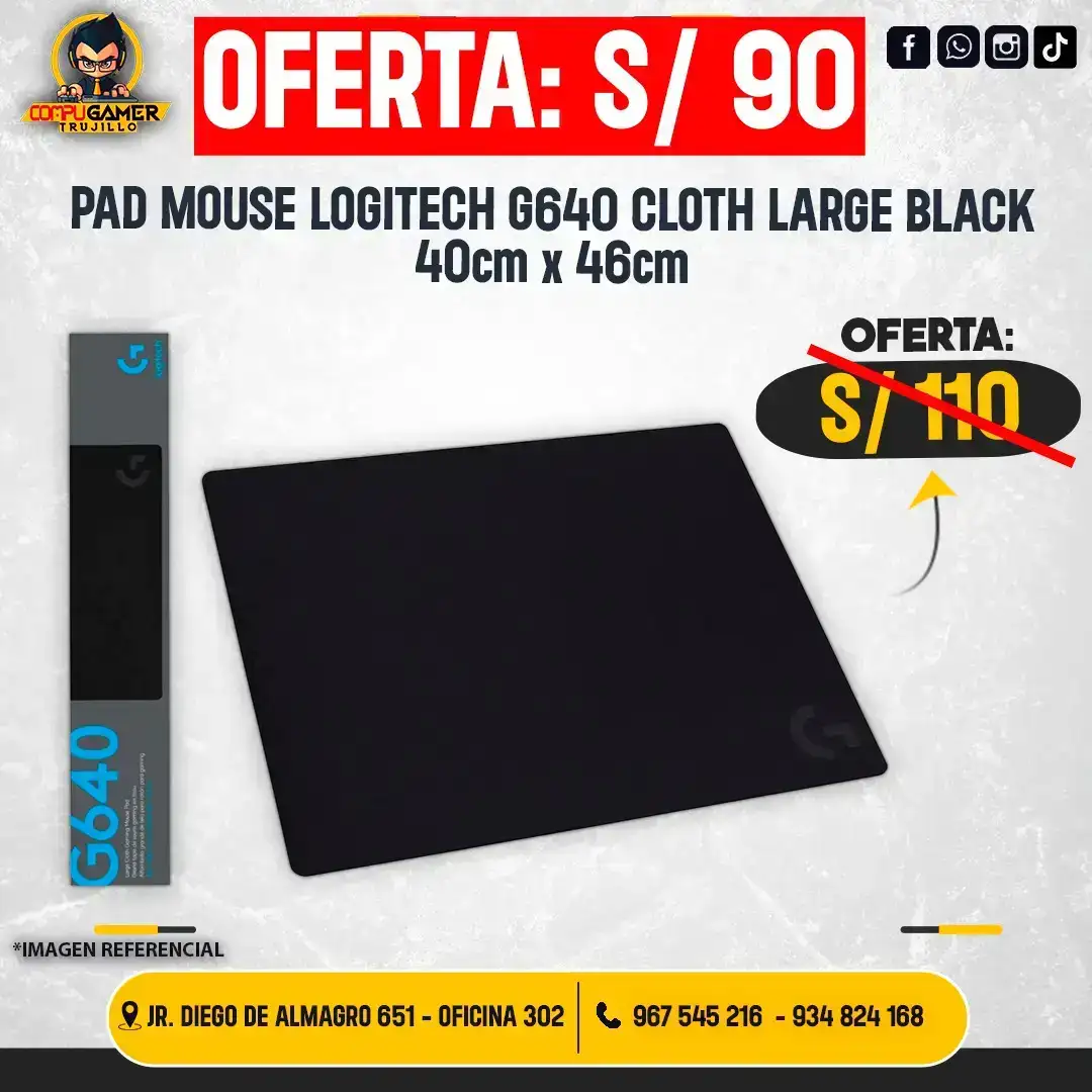 PAD MOUSE LOGITECH G640 CLOTH LARGE BLACK 40*46