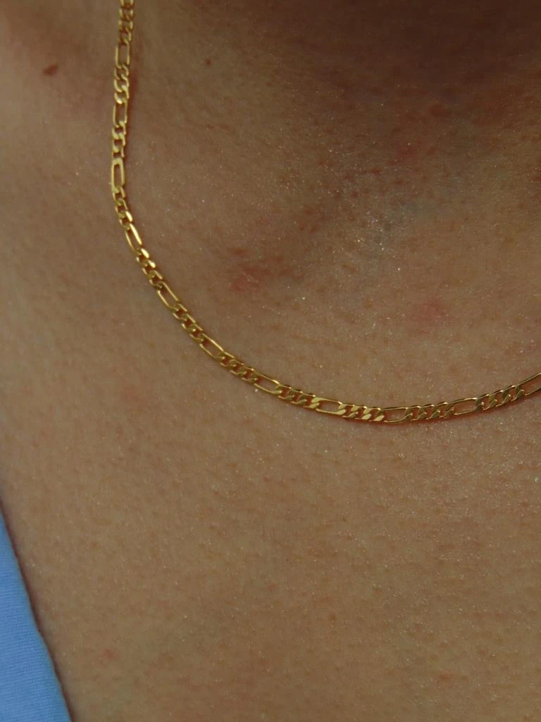 CADENA ORO LAMINADO 18K TEJIDO FIGARO 2MM |LARGO 50CM  2