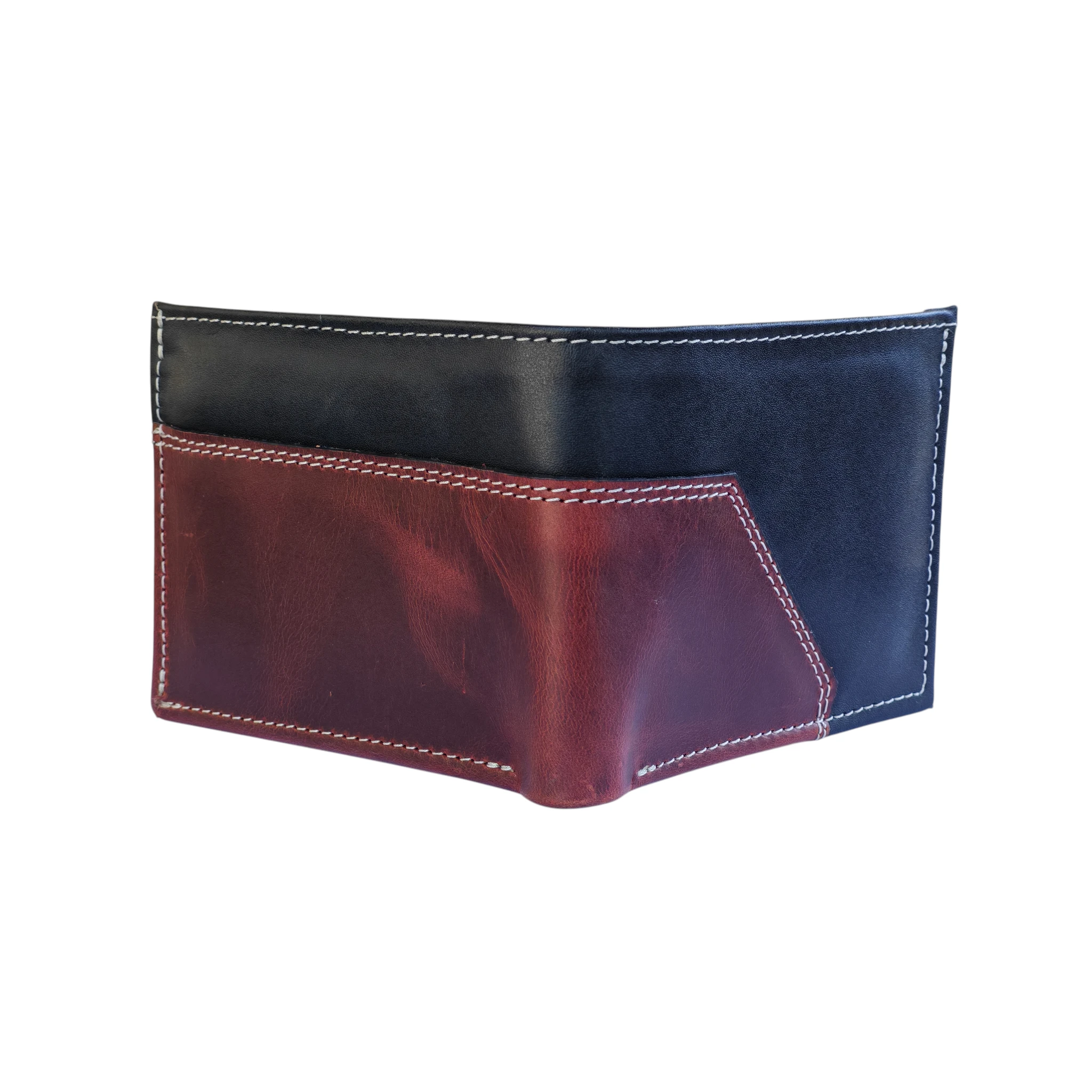 Billetera bifolio combinada negro y cafe crazy  3