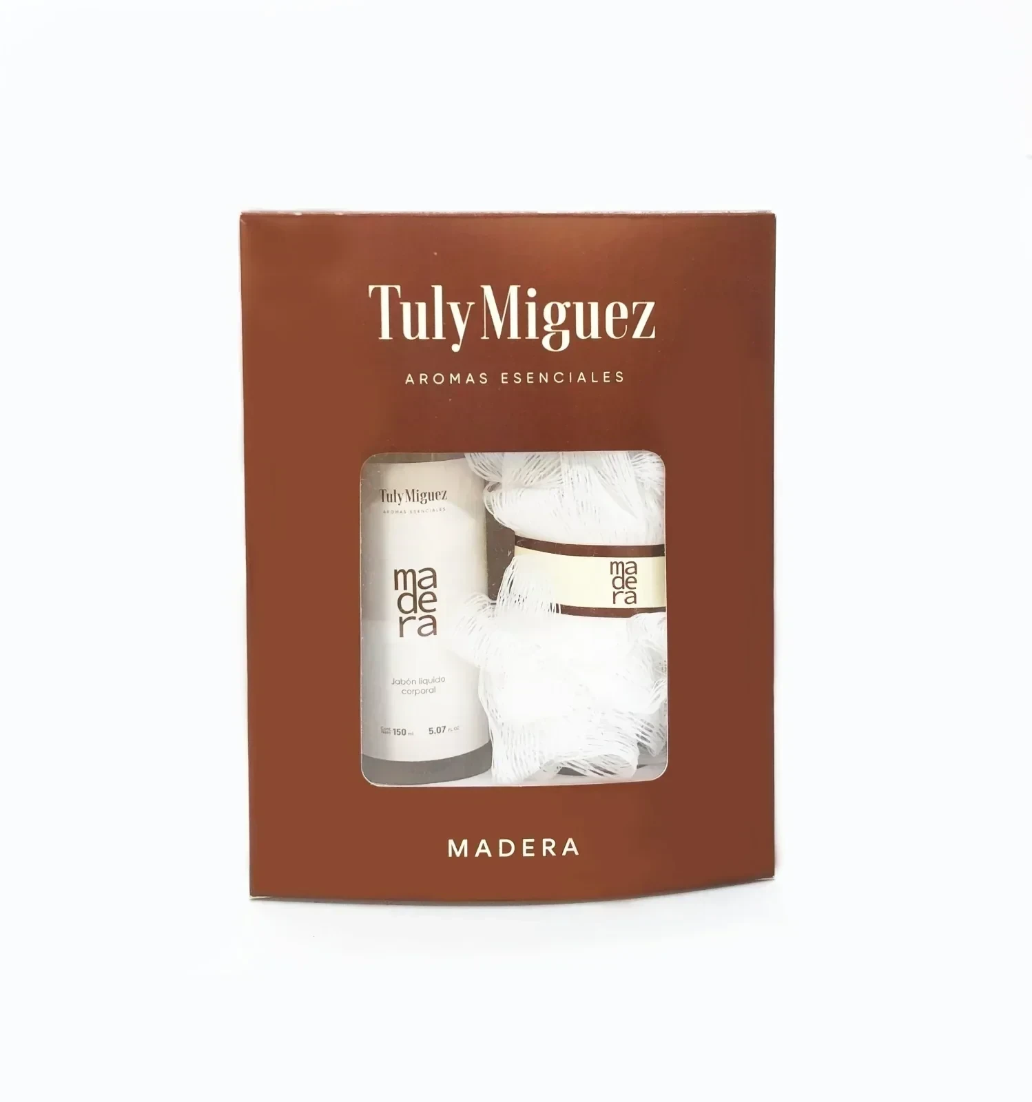 JABÓN LÍQUIDO 200ML + ESPONJA EXFOLIANTE MADERA