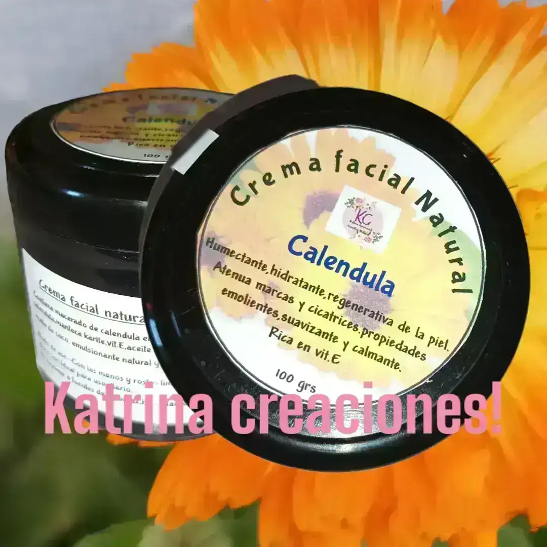 Crema facial natural de caléndula.
