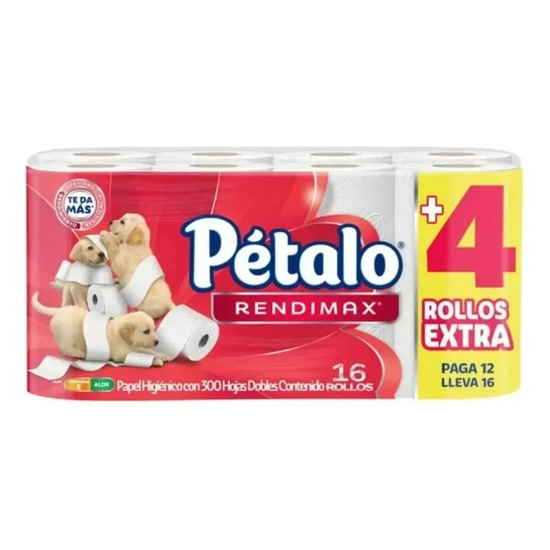 Higienico Petalo 16 Rollos 300hojas dobles 
