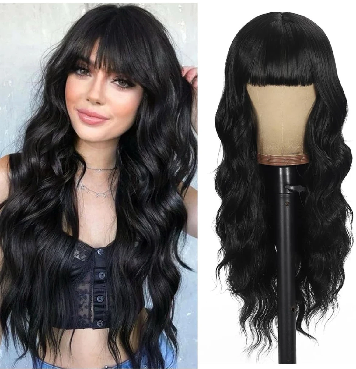 Peluca 26”Negra con galluza 