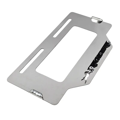 TVS RAIDER 125 Porta placa acero cromado logo 3d negro ML