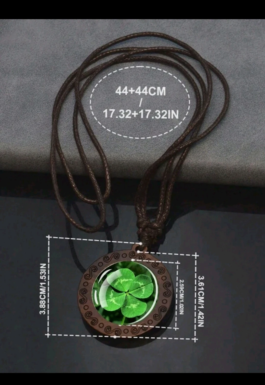 Collar colgante diseño de trébol 🍀 en Resina 2