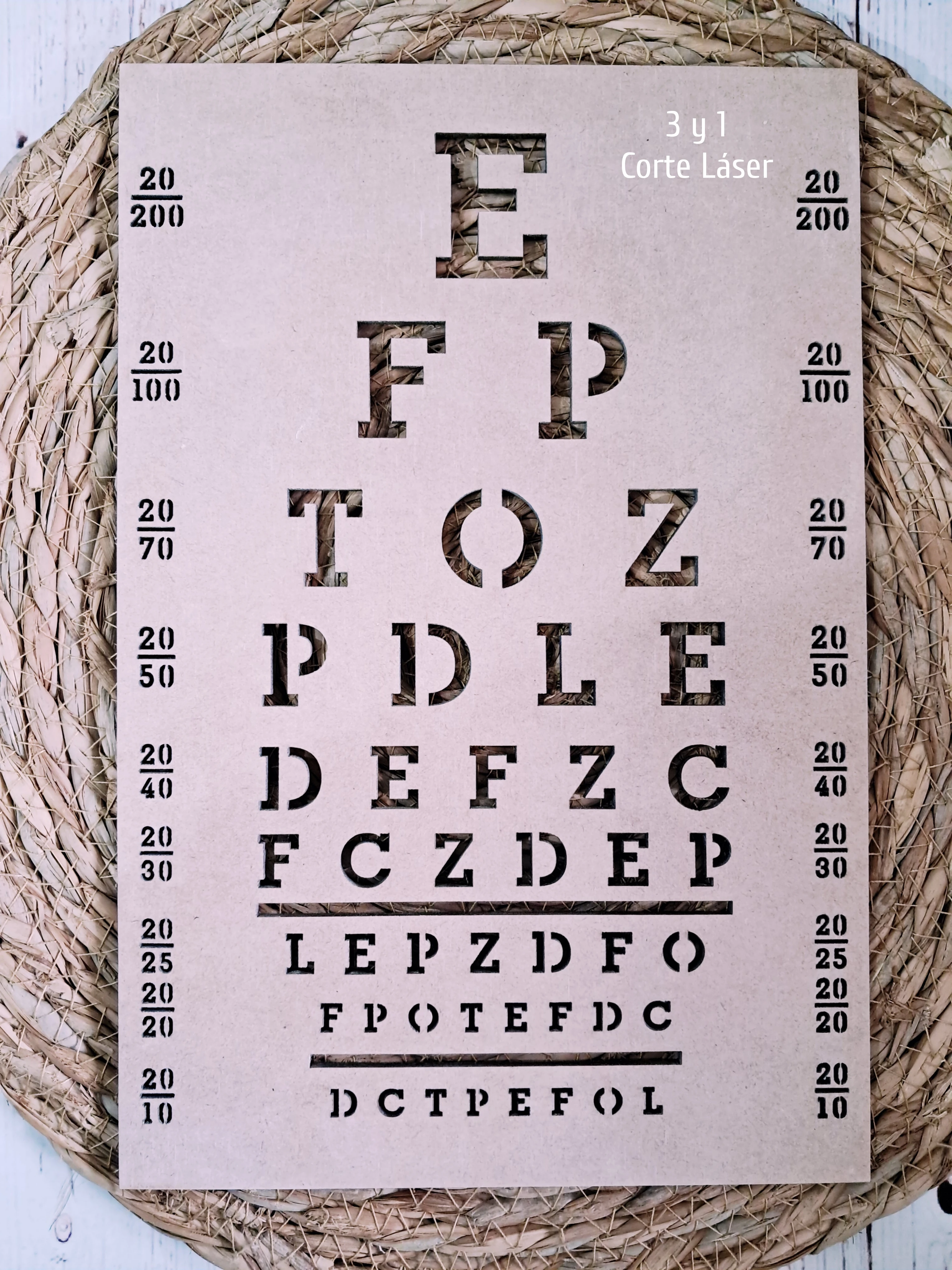 CARTEL TABLA PRUEBA DE OJOS
