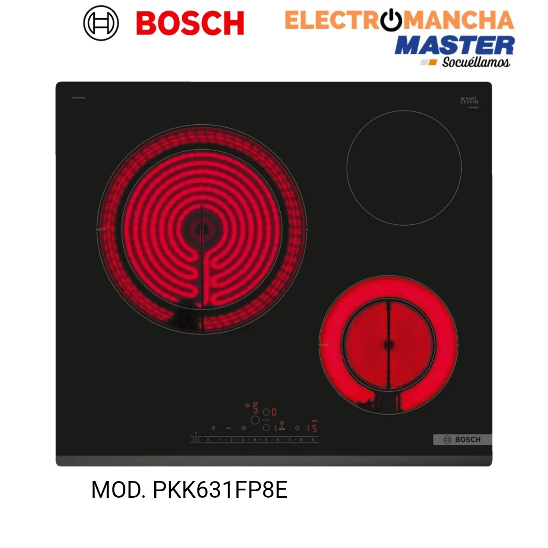 VITROCERÁMICA BOSCH PKK631FP8E 3 FUEGOS 