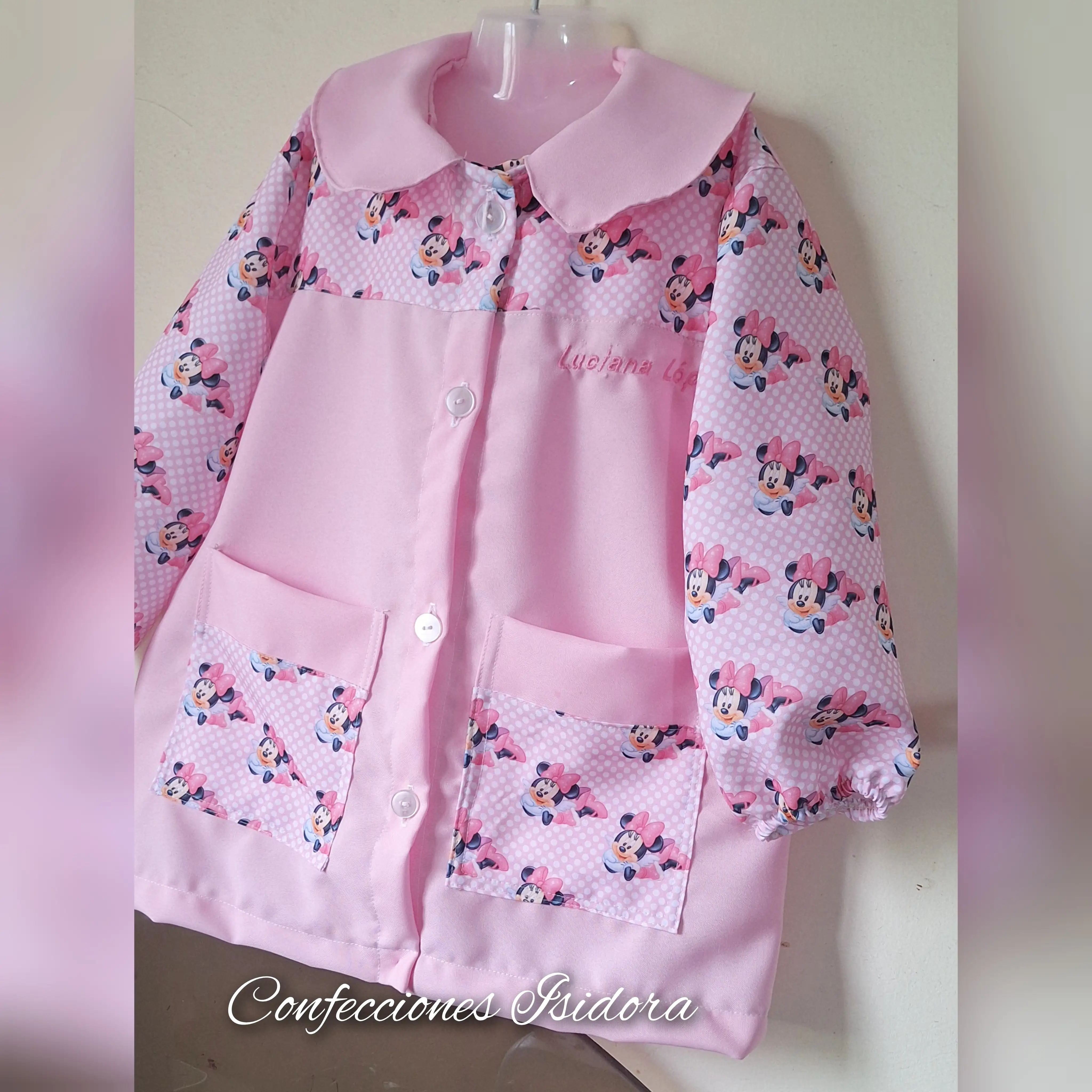 Delantal minnie, rosado 2