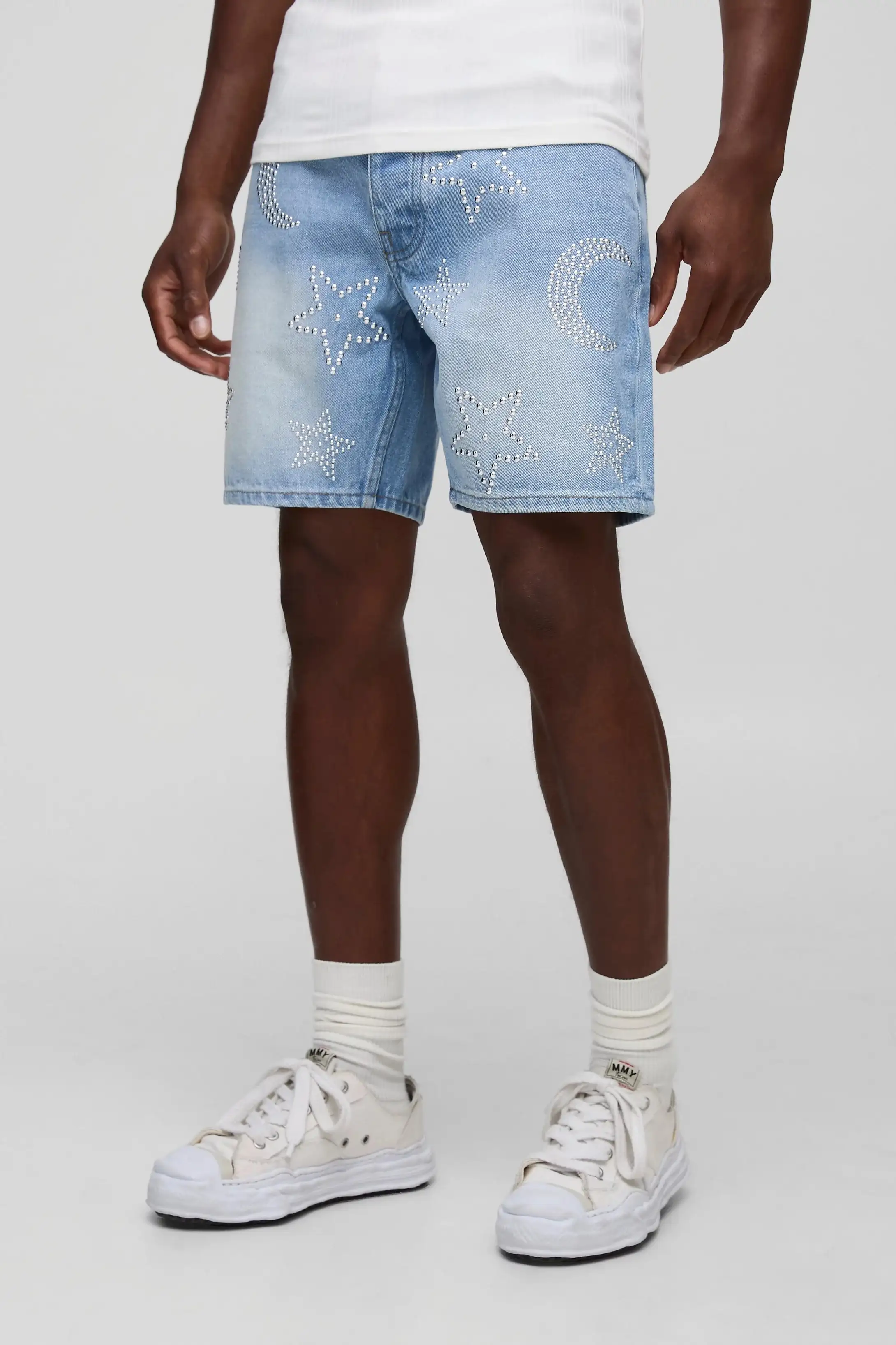 Slim Fit Washed Denim Shorts- Size 32 2