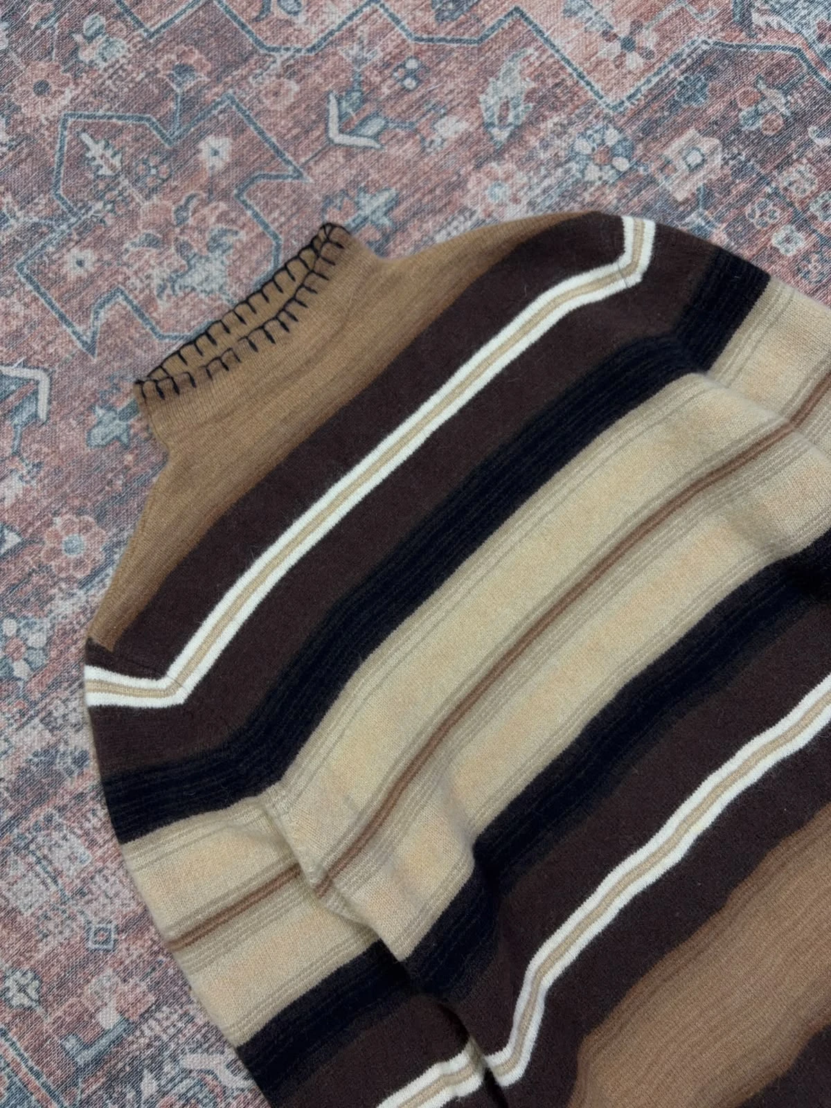 LAUREN RALPH LAUREN 100% LAMBSWOOL STRIPED SWEATER 4