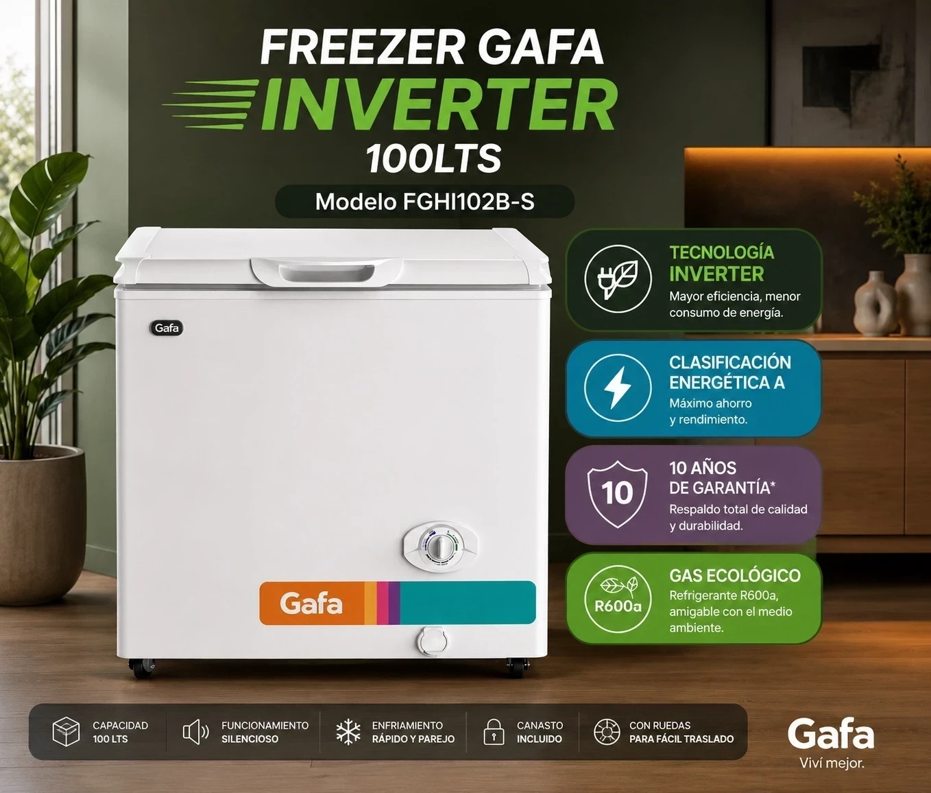 FREEZER HORIZONTAL GAFA INVERTER 100LTS ‼️SOLO POR PEDIDOS ‼️ 