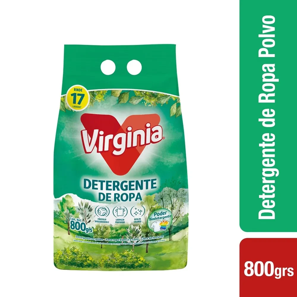 Detergente en polvo ropa bolsa virginia 800GR