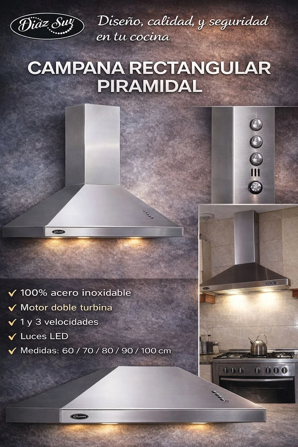 Campana Rectangular Piramidal de la marca Díaz Sur