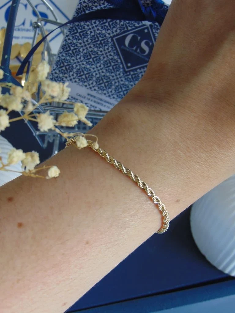PULSERA RODIO DOR LAZO TALLA L 2MM | 18CM LARGO