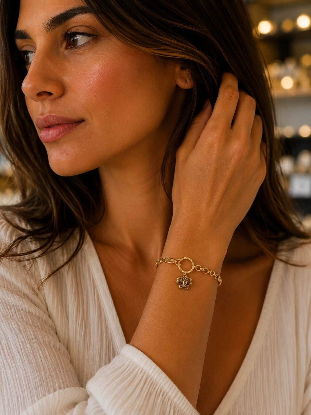 Pulsera oro doble laminado 