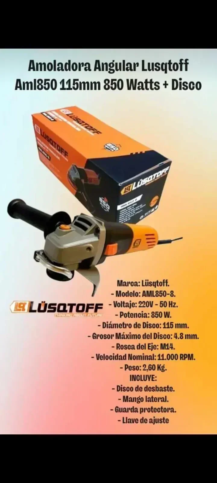 Amoladora Angular Lusqtoff