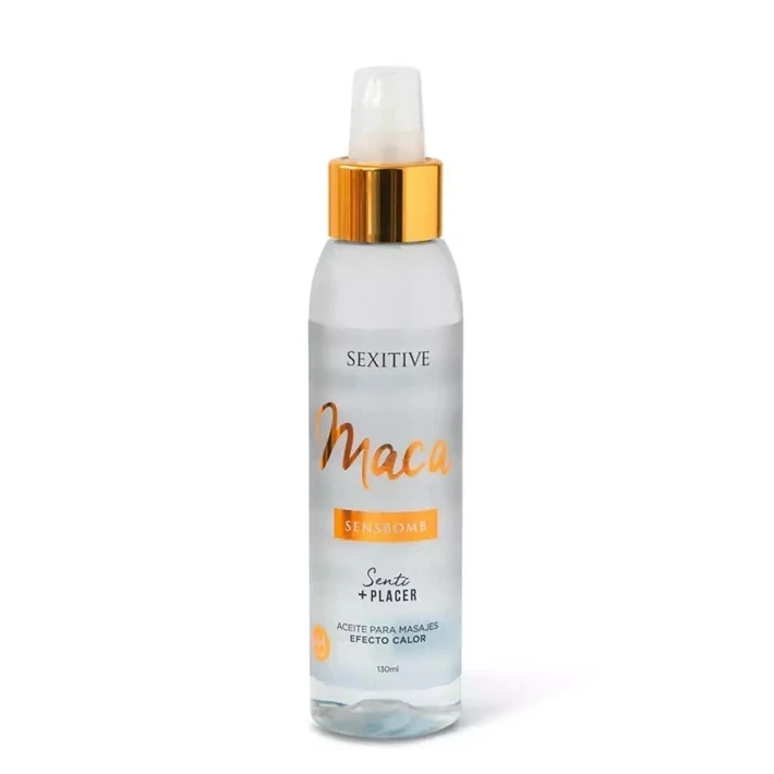 Aceite para masajes de Maca SensBomb efecto Calor