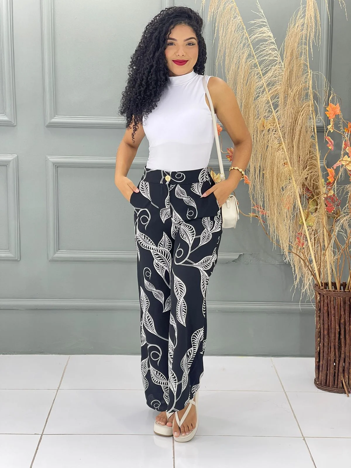 CALÇA PANTALONA DENISE DE BOTÃO 9