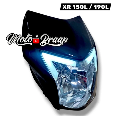 XR 150 L / 190 L Farola halogena con franja led negra FAR 6