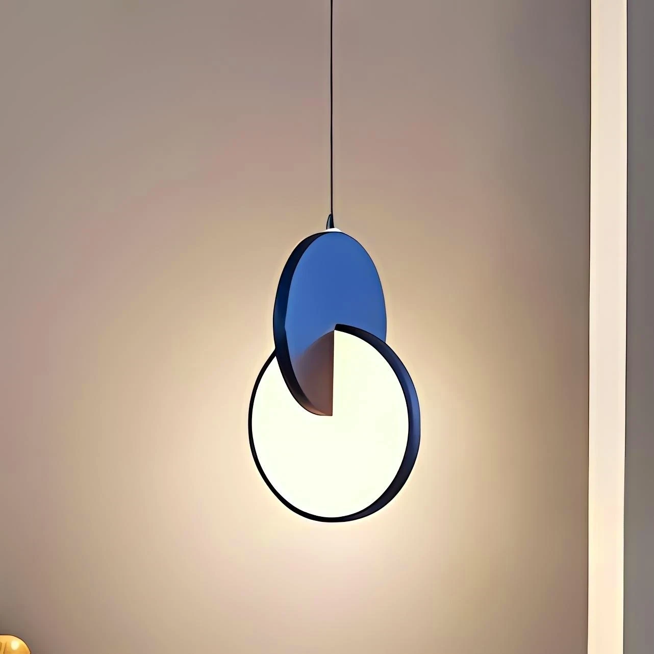 LAMPARA COLGANTE LED 7W 3000K D180MM COLOR AZUL 85-265V METAL + ALUMINIO CABLE 175CM