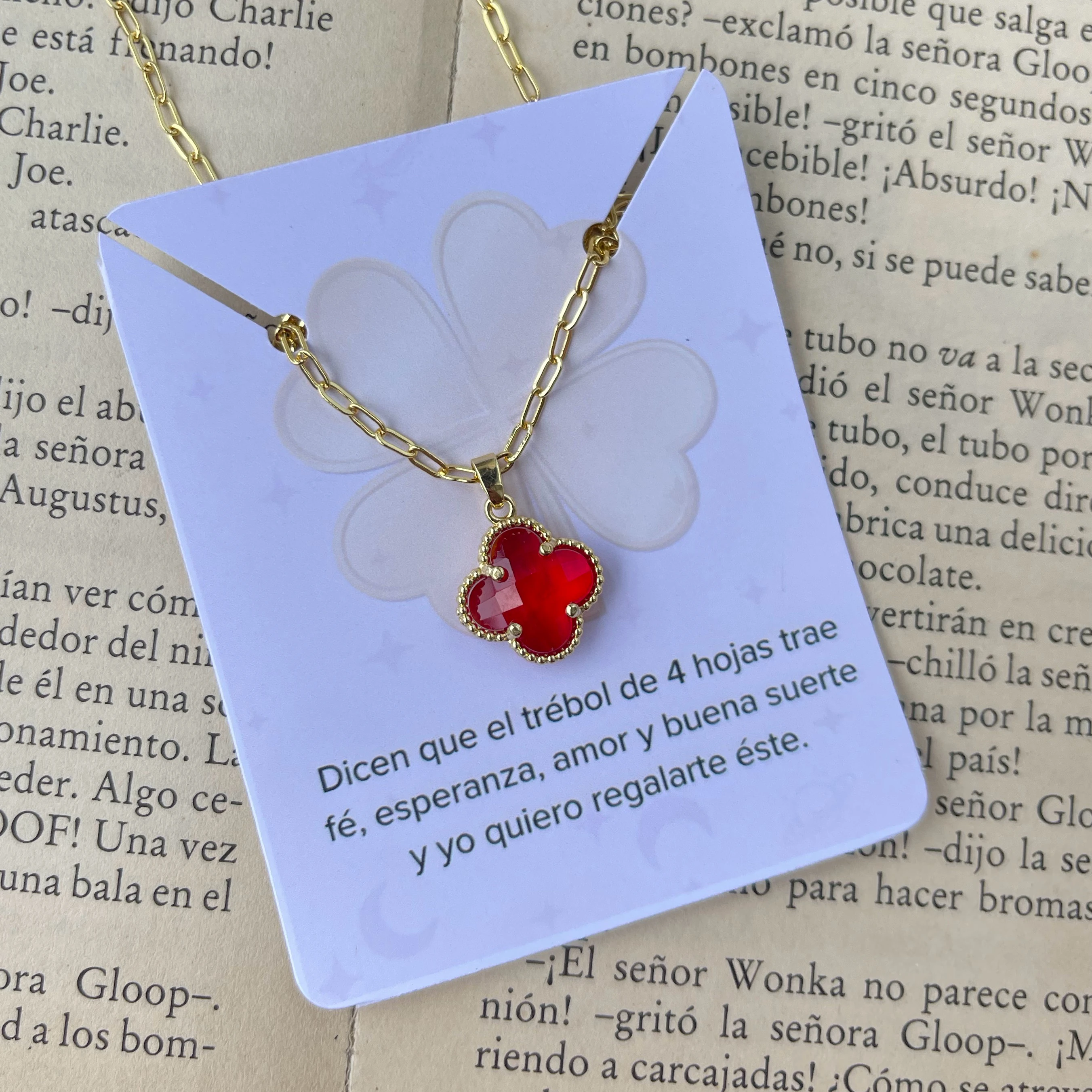 Cadena trébol roja  2