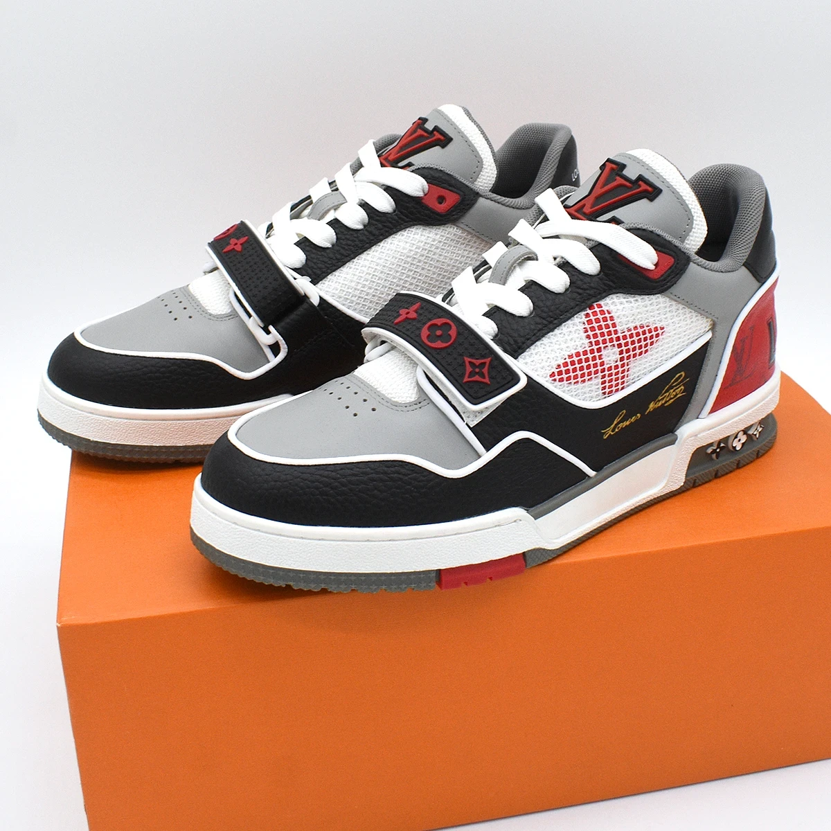 LV Trainer Monogram denim velcro 5