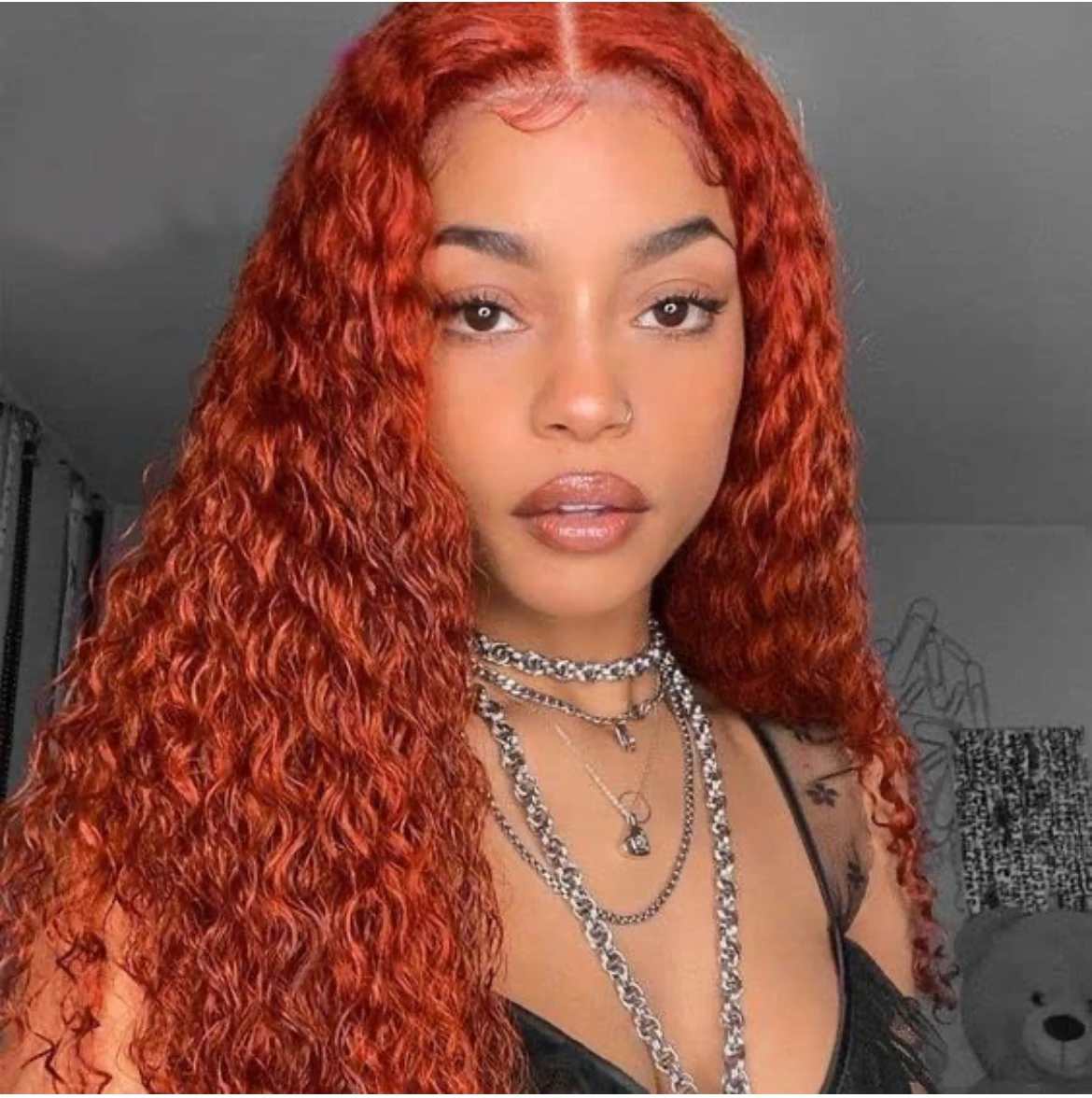 Paquetes de cabello humano virgen brasileño de color jengibre, 100g, 1 paquete de extensiones de cabello rizado naranja quemado, 22 pulgadas
