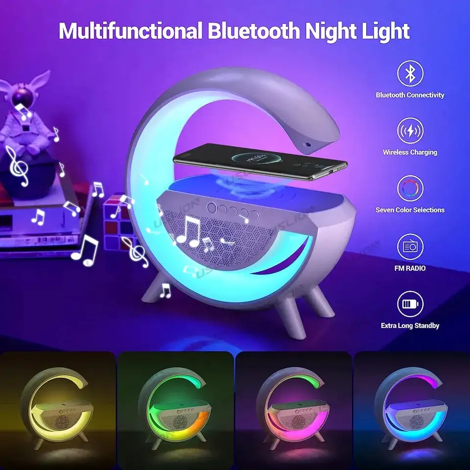 Carregador sem fio led night, bluetooth  2