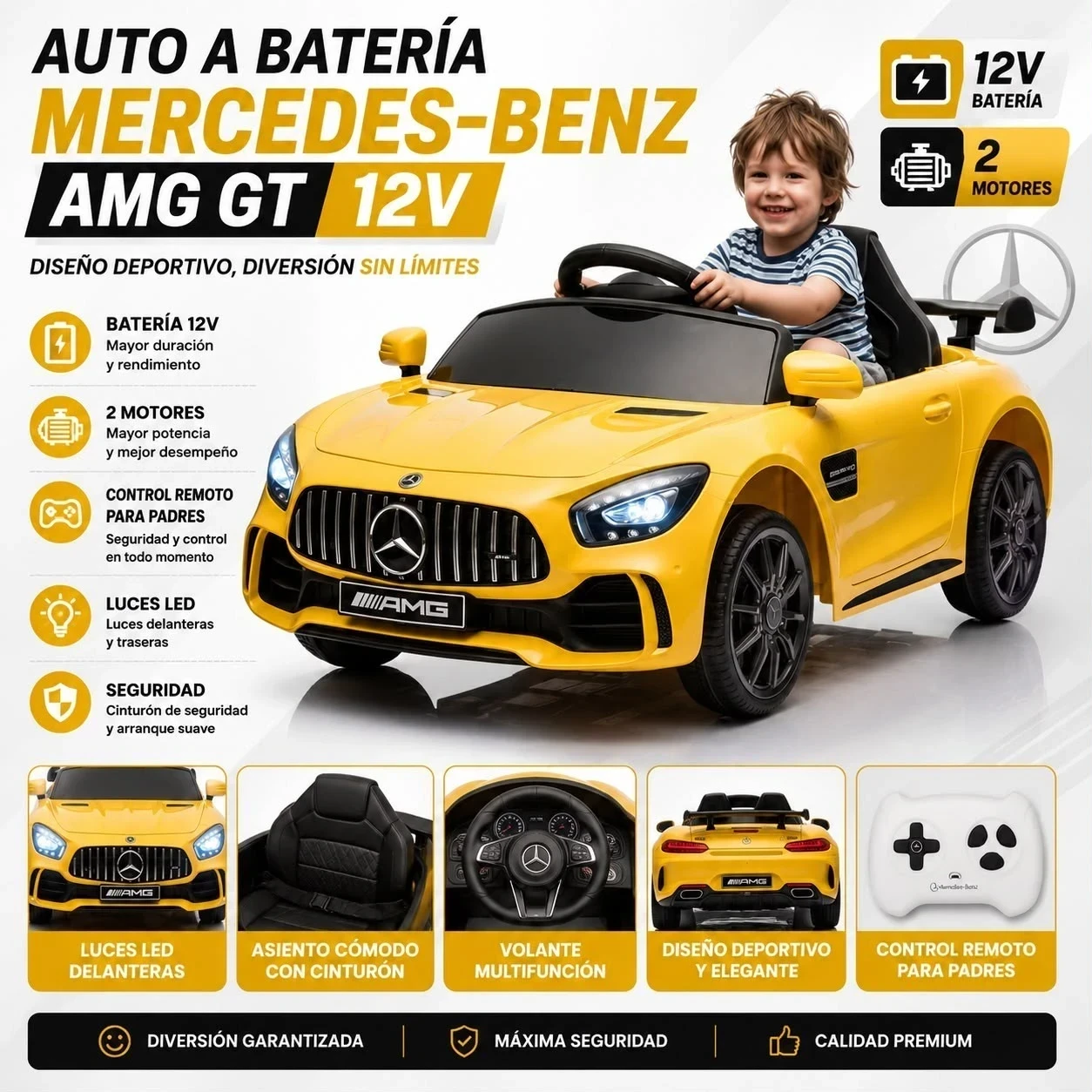 AUTO A BATERÍA MERCEDES BENZ AMG GT 12v* 3