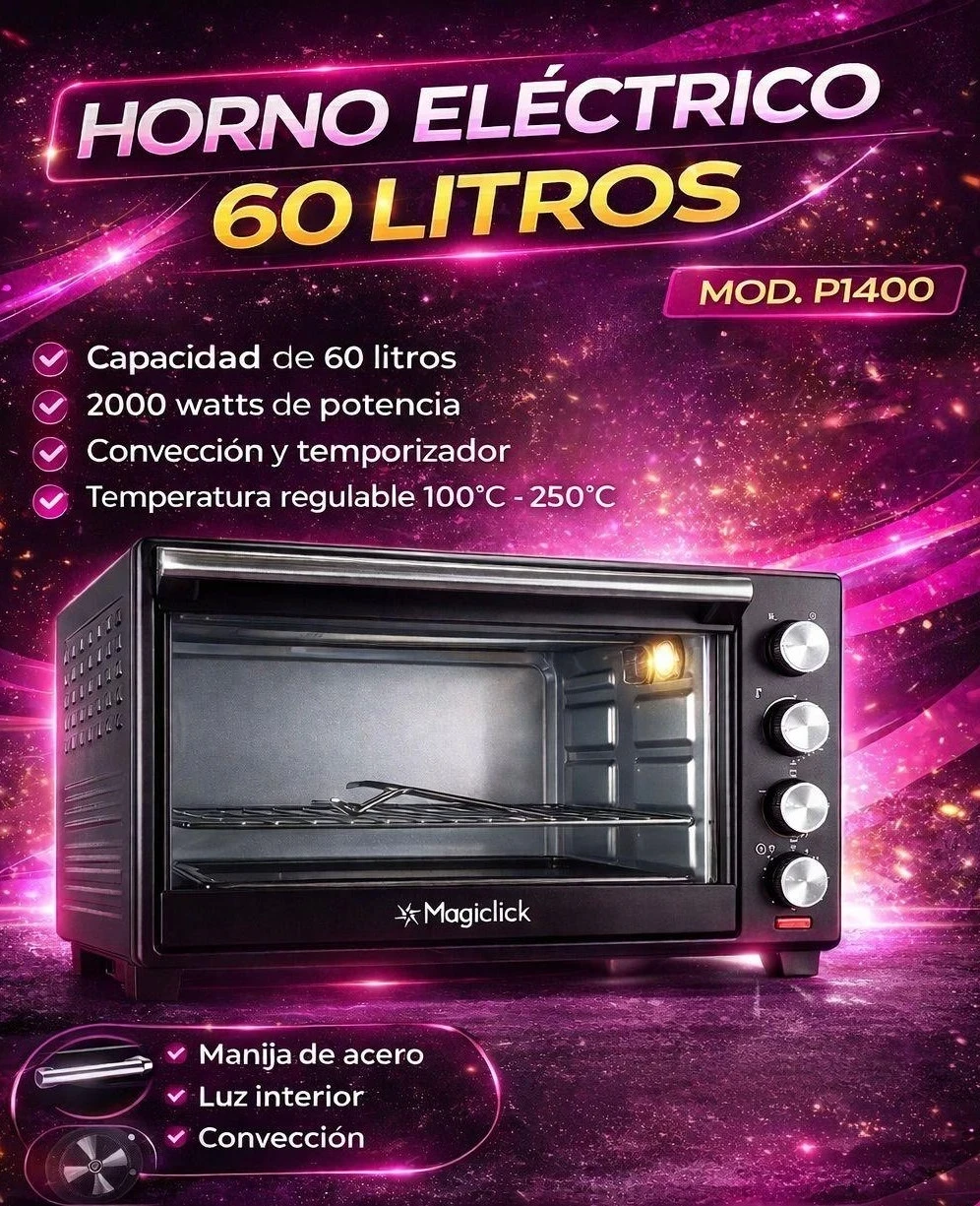 HORNO ELÉCTRICO 60LTS MAGICLICK P1400